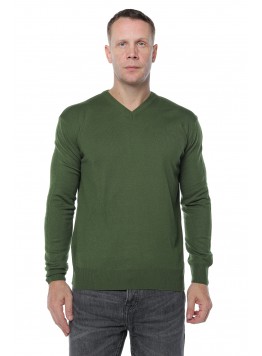 Pulover barbatesc ,Cashmere, Giovane Ricco, in anchior, cu lana merinos si casmir, Kaki